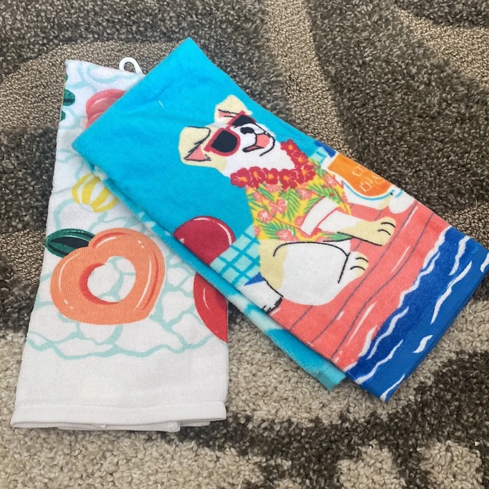 New Kohl's Celebrate Together Summer Dog Kitchen Towels 2-Pack